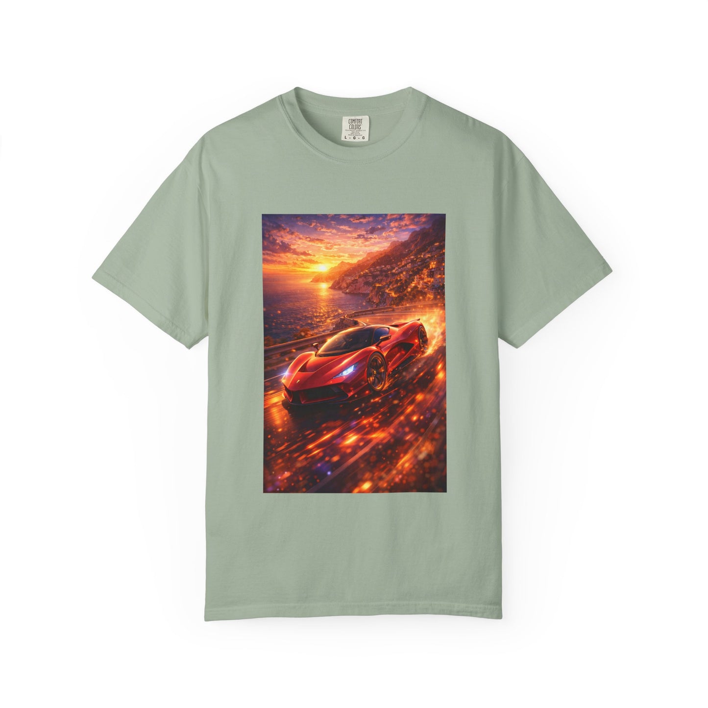 Ferrari F80- Amalfi Coast, Italy - T‑Shirt — Red Sports Car Print
