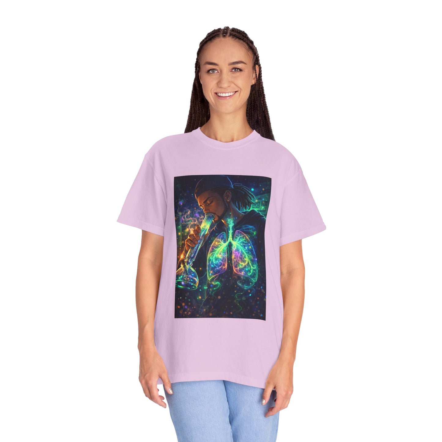 Cosmic Lungs T-Shirt — Neon Anatomical Art Tee