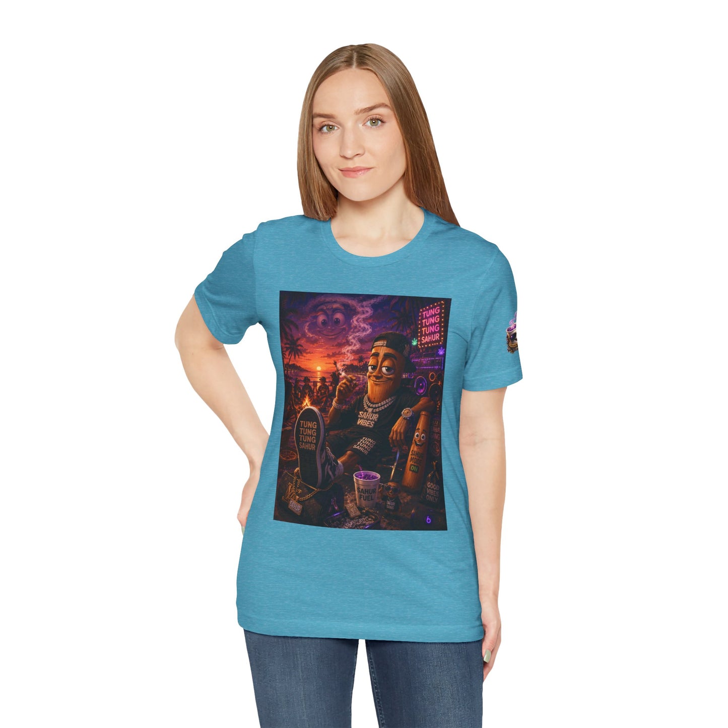 Tung Tung Tung Sahur T-Shirt — "Summertime Vibes" Retro Beach Party Graphic Tee