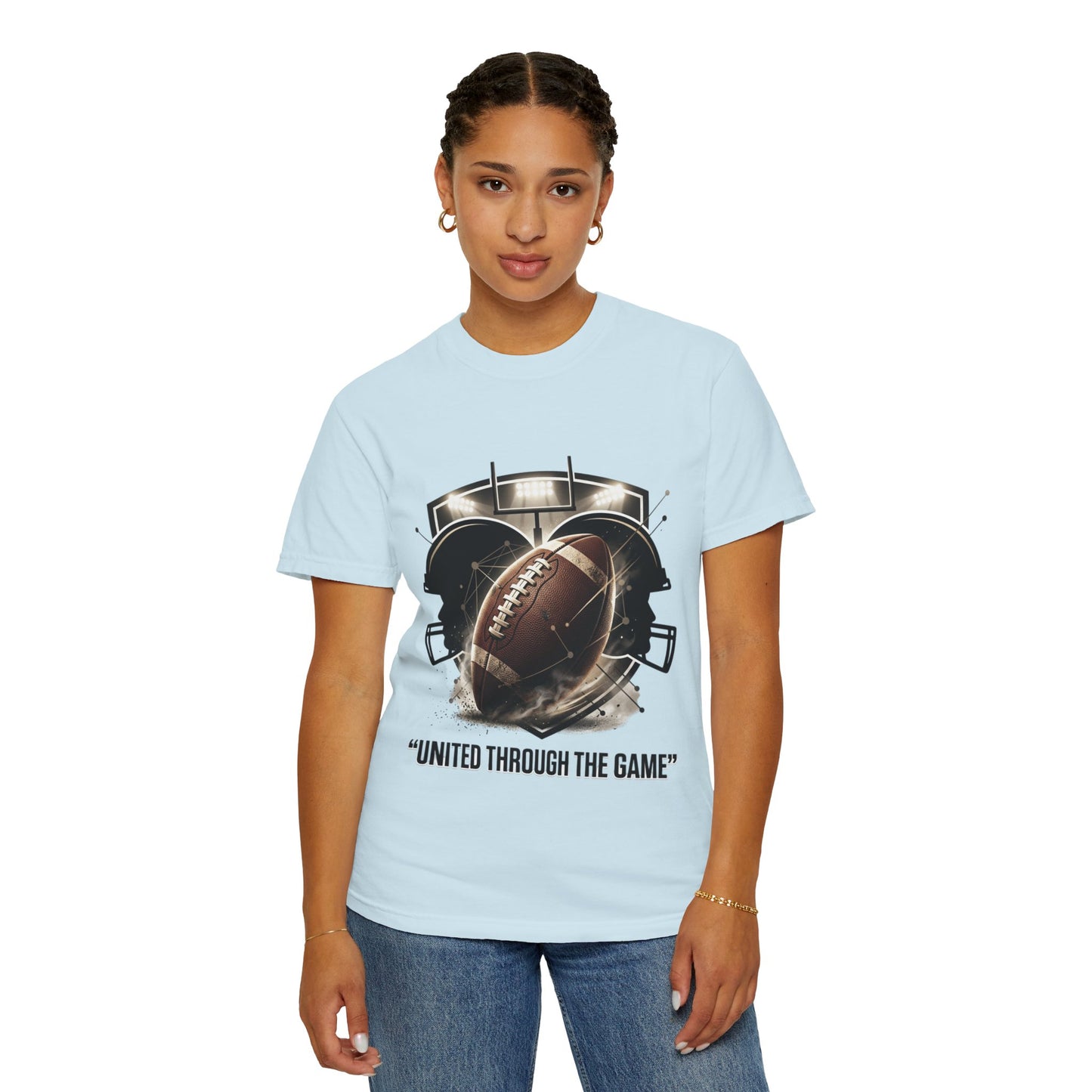 Football T-Shirt — "United Through the Game" Team Spirit Tee