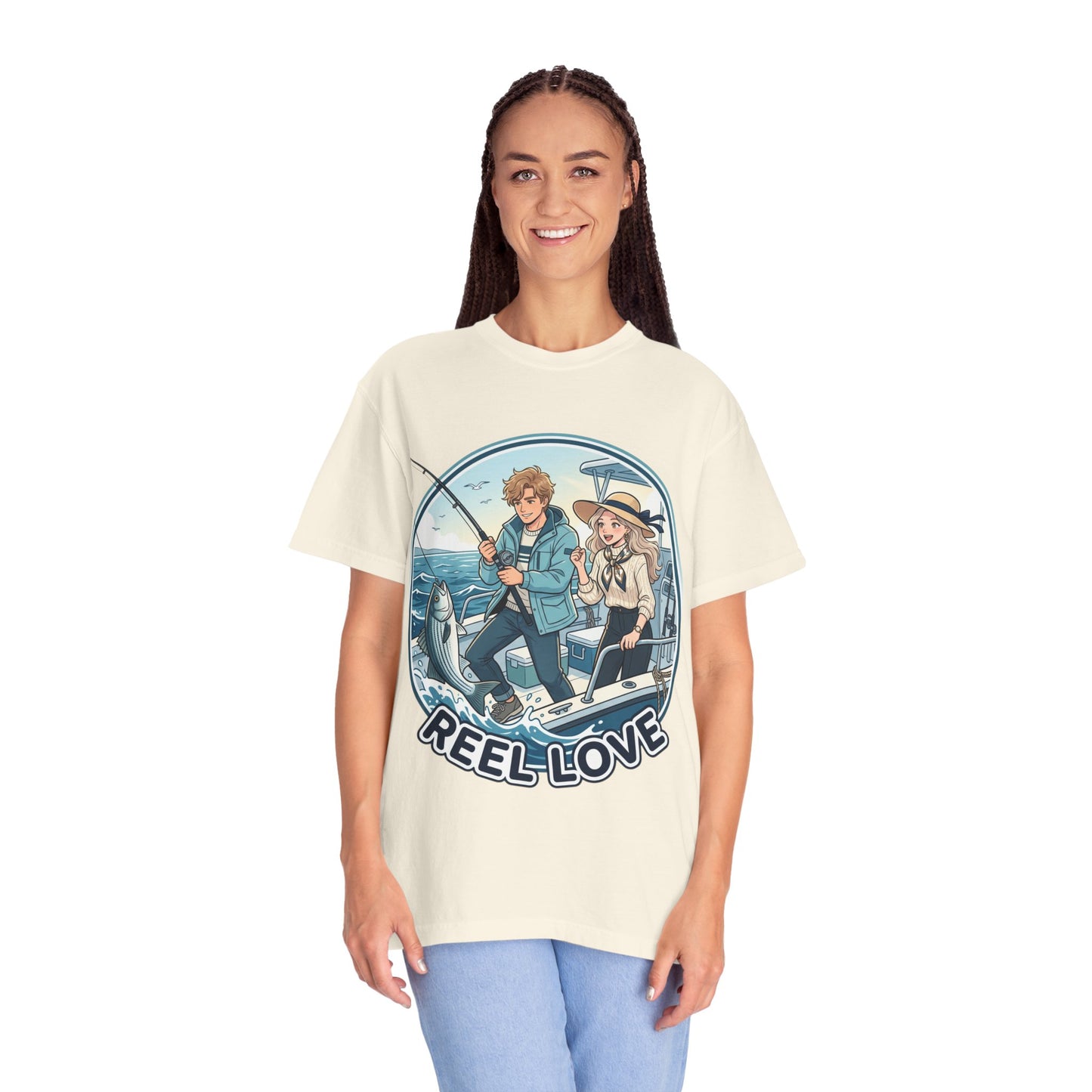 Reel Love Fishing T-Shirt — Cute Couple Anglers Graphic Tee