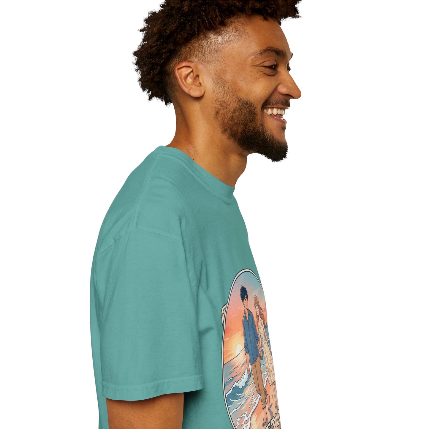 Sunset Lovers Beach T-Shirt — Romantic Couple Graphic Tee