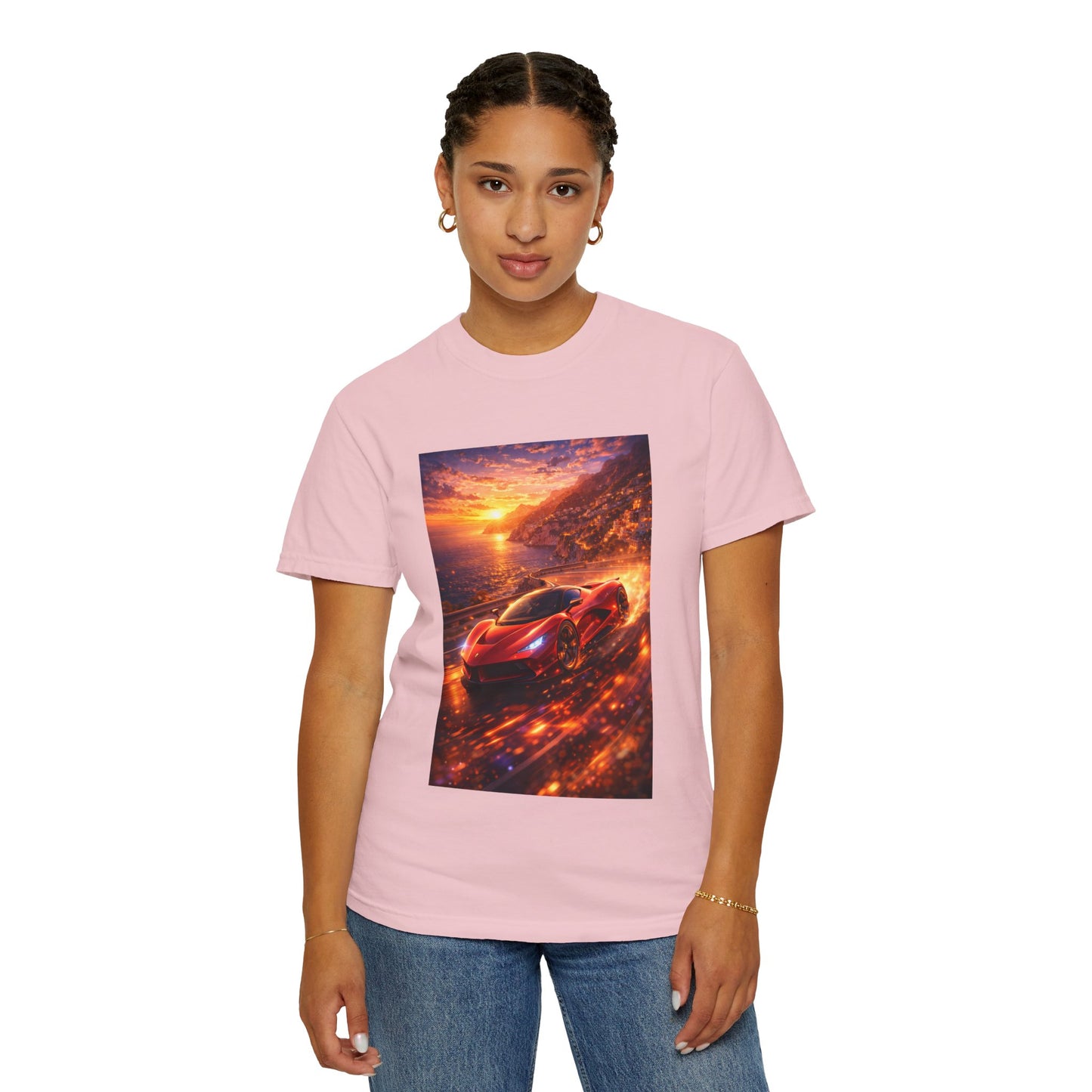 Ferrari F80- Amalfi Coast, Italy - T‑Shirt — Red Sports Car Print