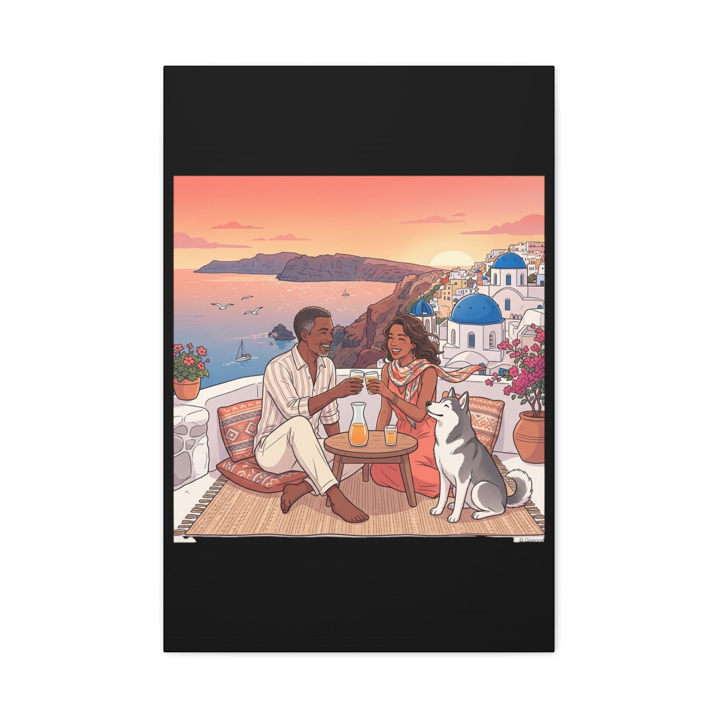 Santorini, Greece – “Sunset Serenade - Matte Canvas, Stretched, 1.25"