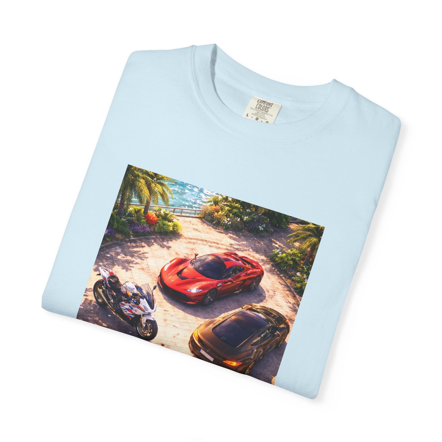 MULTI-VEHICLE - T-Shirt — Tropical Sports Cars & Motorbikes Print