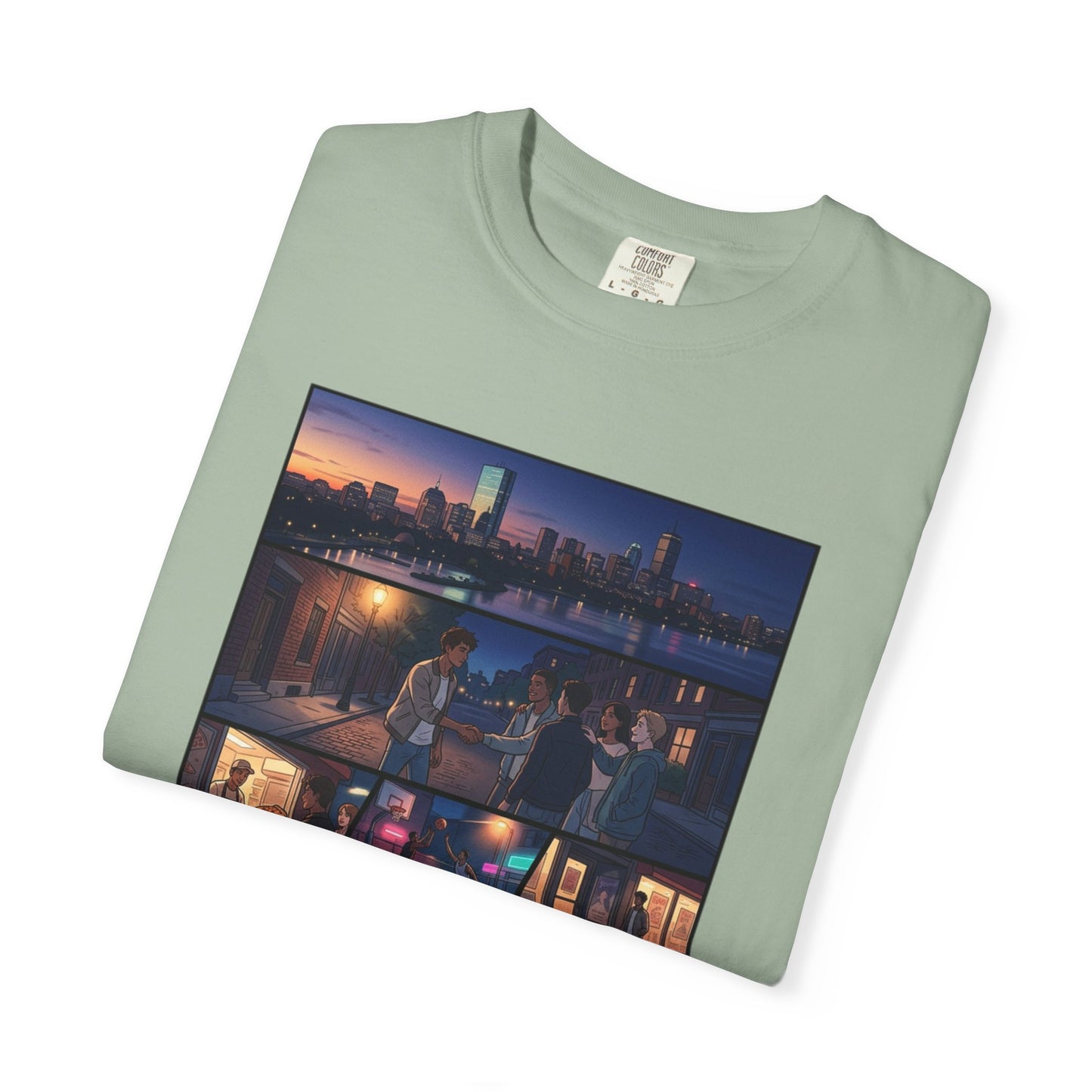 Boston: Built Different - City Nights Photo Collage T-Shirt