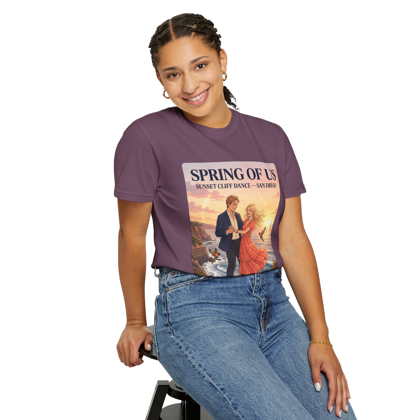Spring of Us T‑Shirt — Sunset Cliff Dance San Diego Vintage Romance Tee