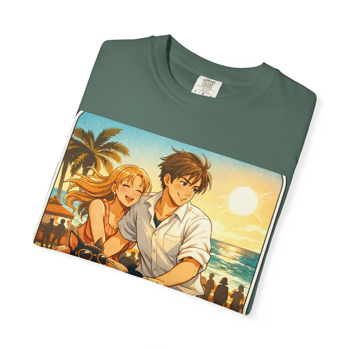 Spring of Us T-Shirt — Vintage Beach Couple Bicycle Design