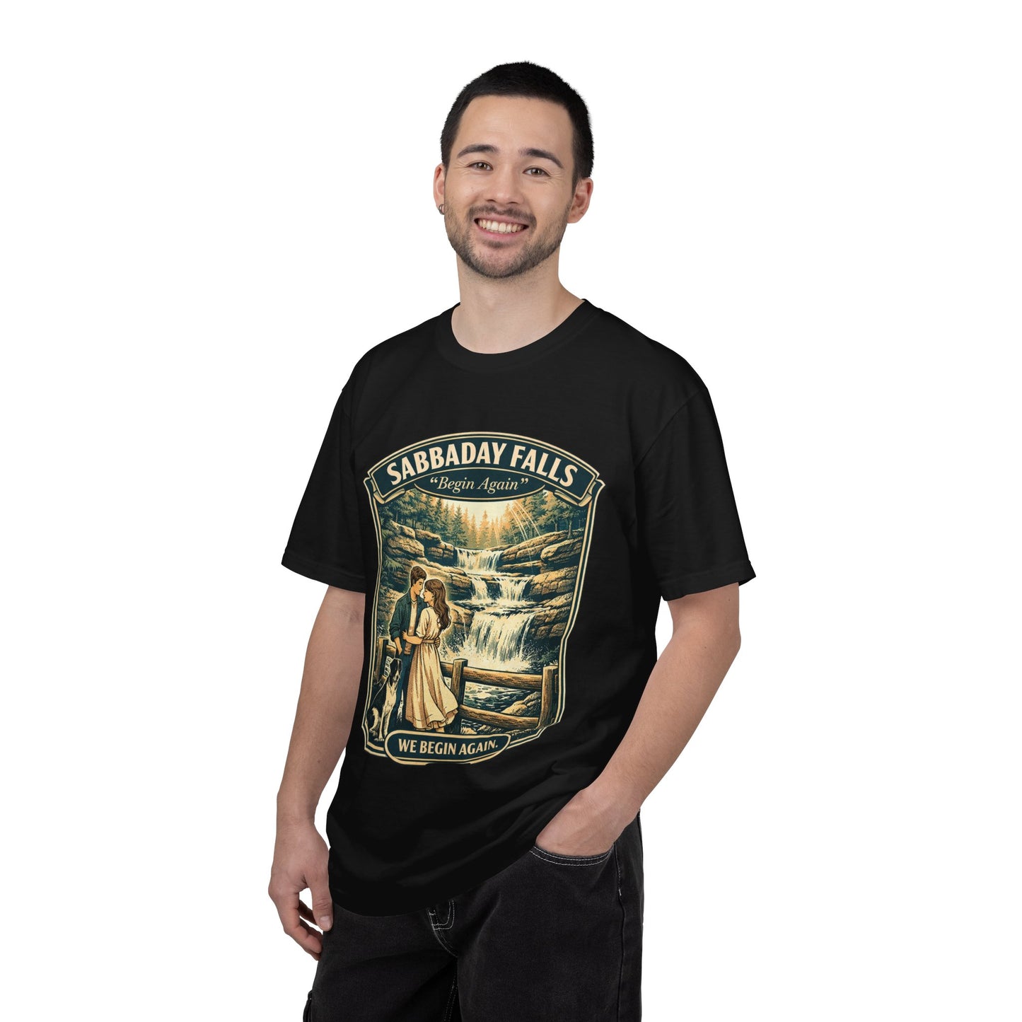 Sabbaday Falls 'We Begin Again' Vintage Nature T-Shirt