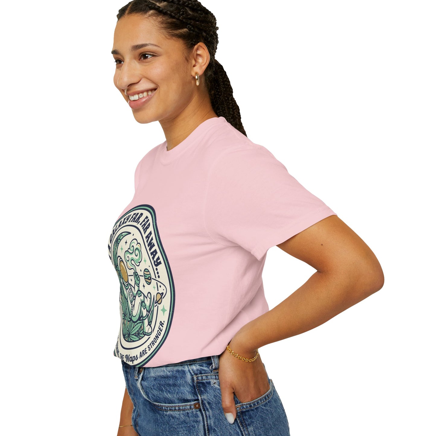 T-Shirt — "In a Galaxy Far, Far Away" Retro Space Nap Graphic Tee