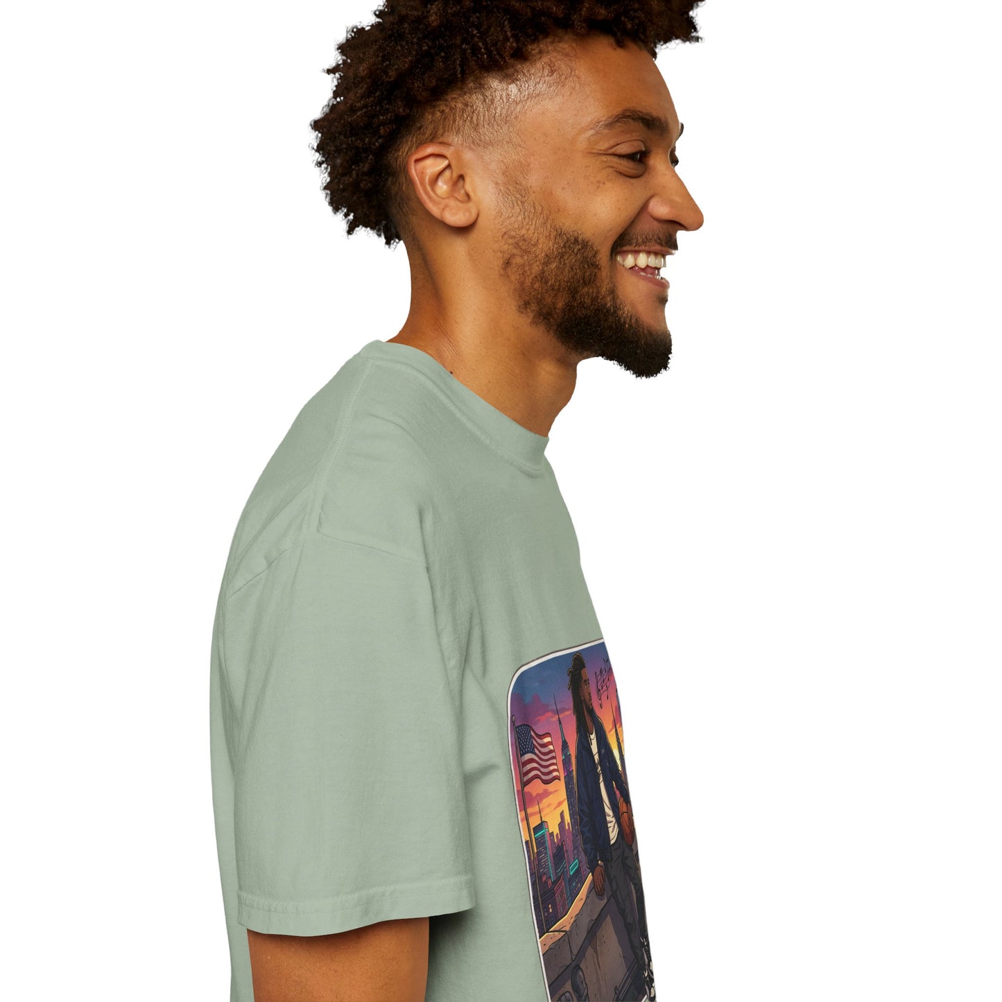 City Sunset Basketball Player T-Shirt — Urban Hoop Lifestyle Tee