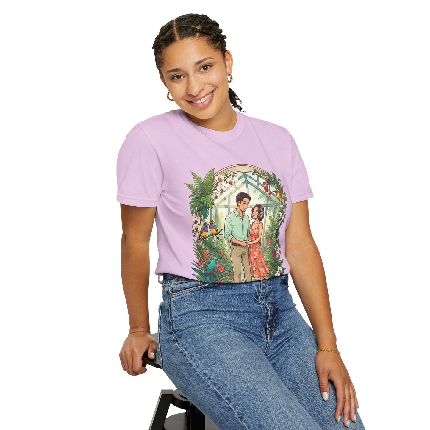Romantic Greenhouse Couples T-Shirt — “Love Grows Where We Nurture It”