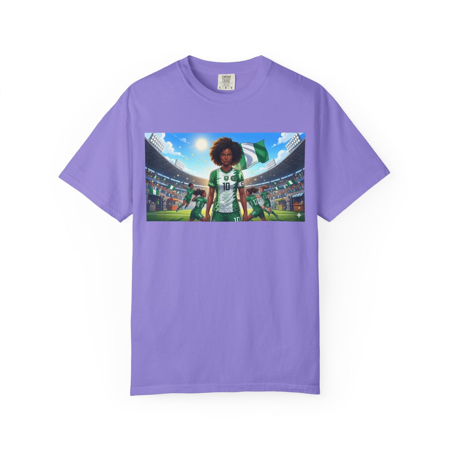 Commander- Female- Nigerian Soccer Player Stadium  - T-shirt - Graphic Tee