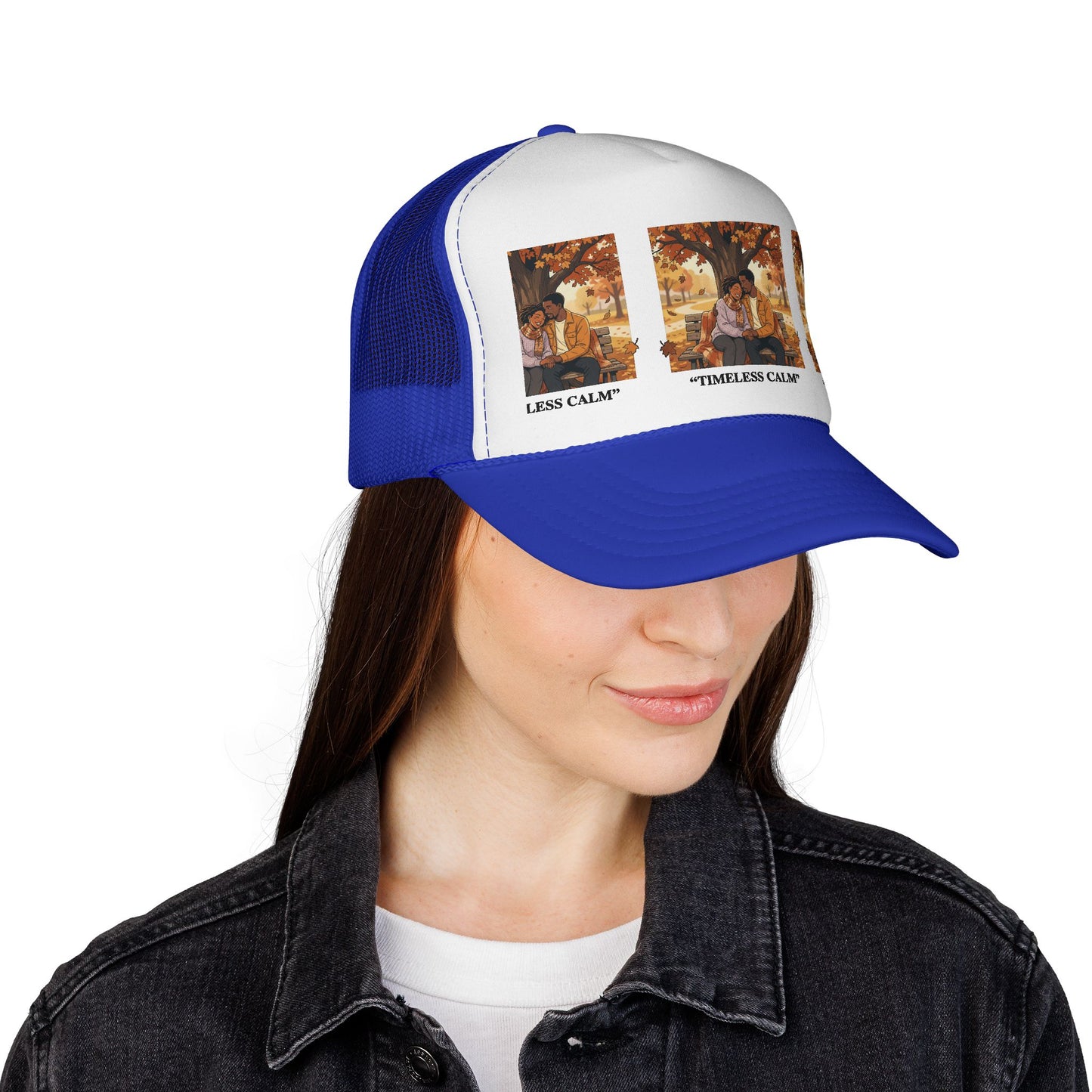 Trucker Cap — "Timeless Calm" Autumn Couple Vintage Patch