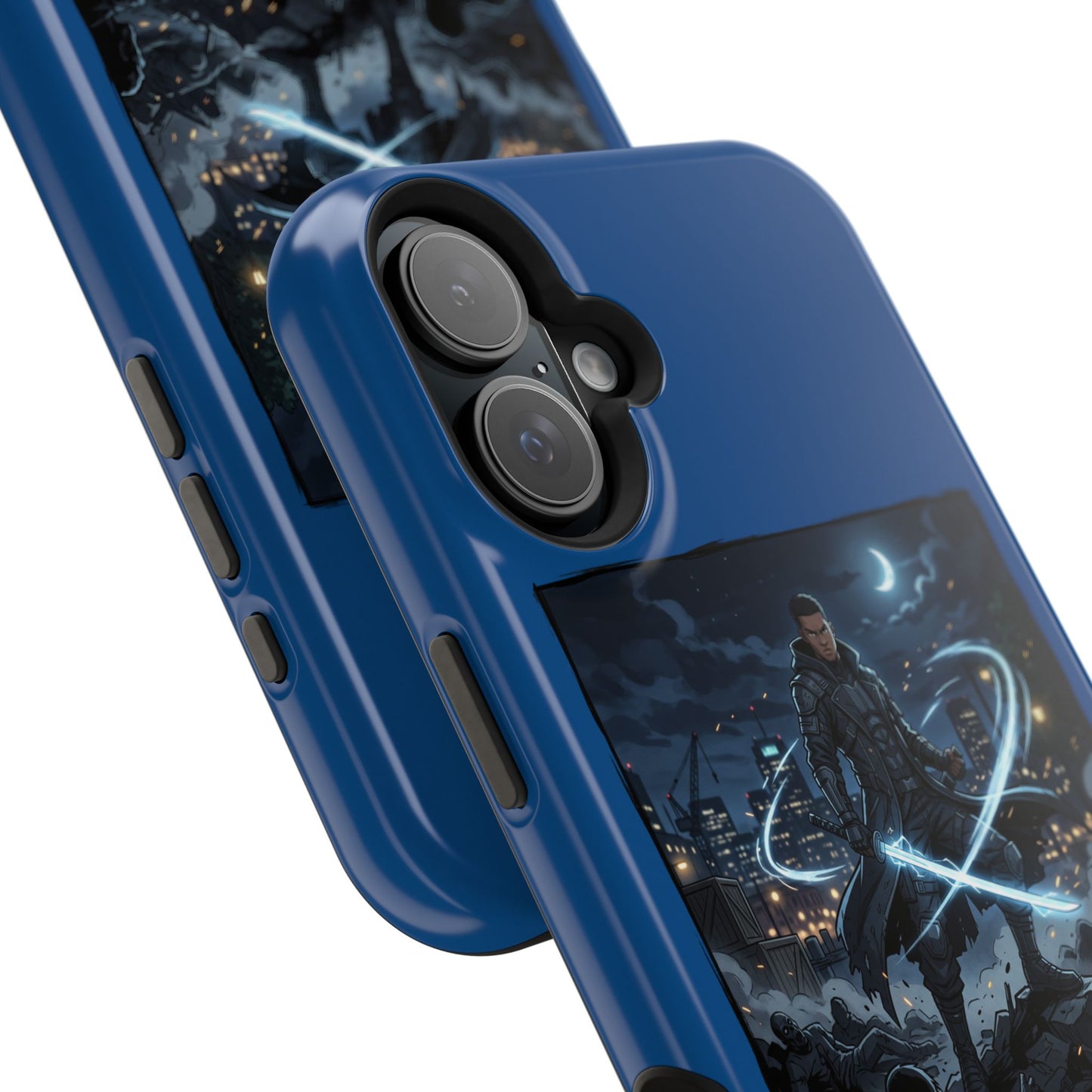 Magnetic Impact-Resistant Phone Case — Night Warrior Sci‑Fi Design