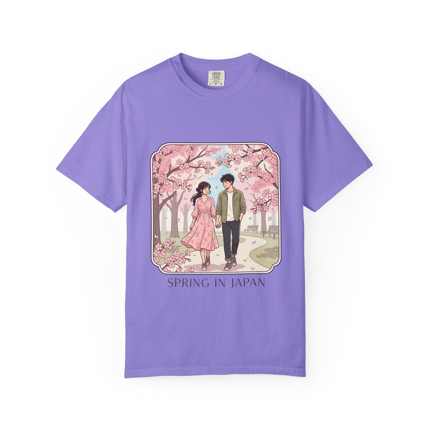 Spring in Japan T-Shirt — Cherry Blossom Couple Graphic Tee