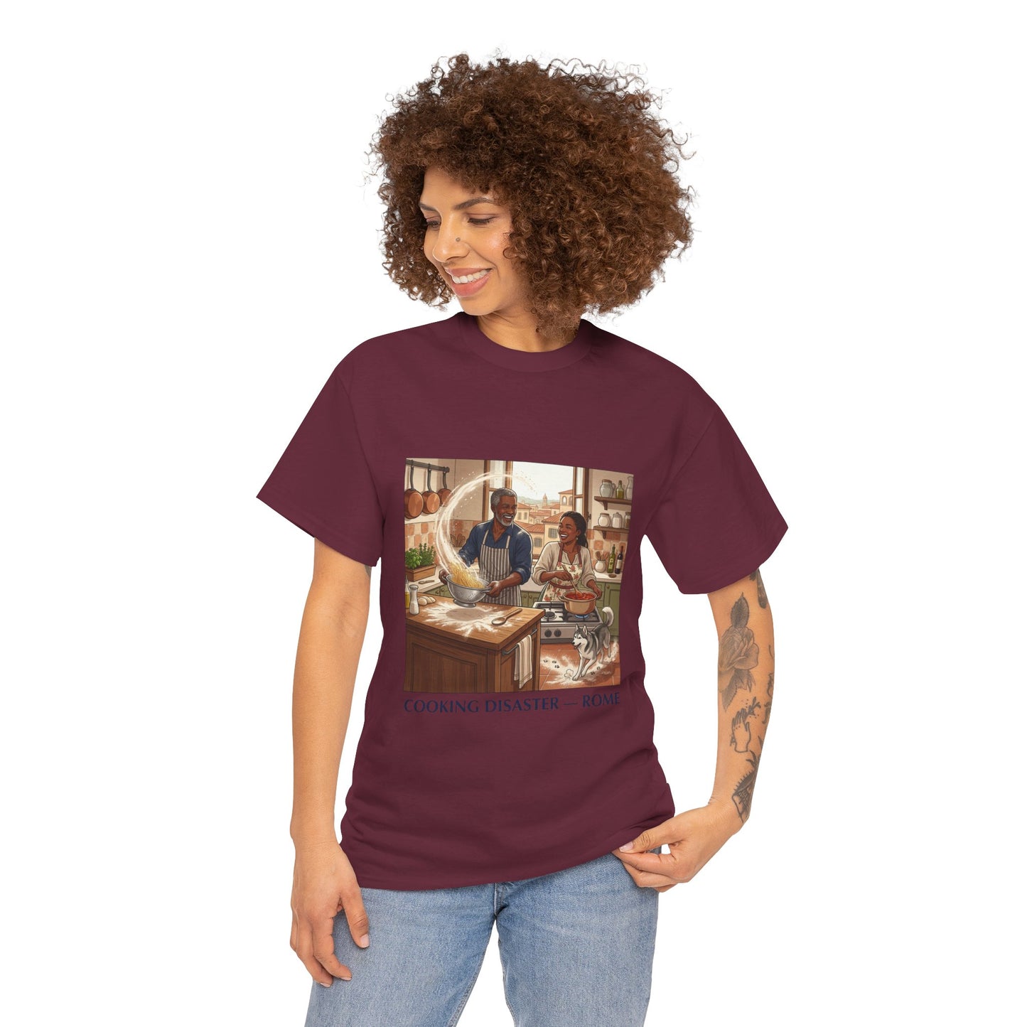 T-Shirt — 'Cooking Disaster — Rome' Illustrated Cooking Tee