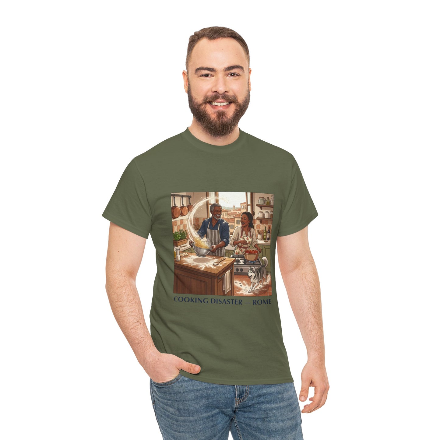 T-Shirt — 'Cooking Disaster — Rome' Illustrated Cooking Tee