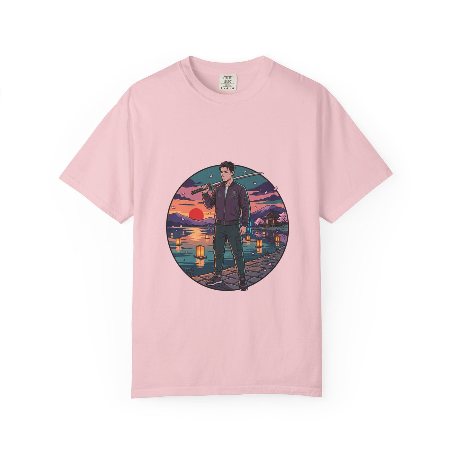 Vintage Night Harbor T-Shirt — Retro Sunset Fisherman Graphic Tee