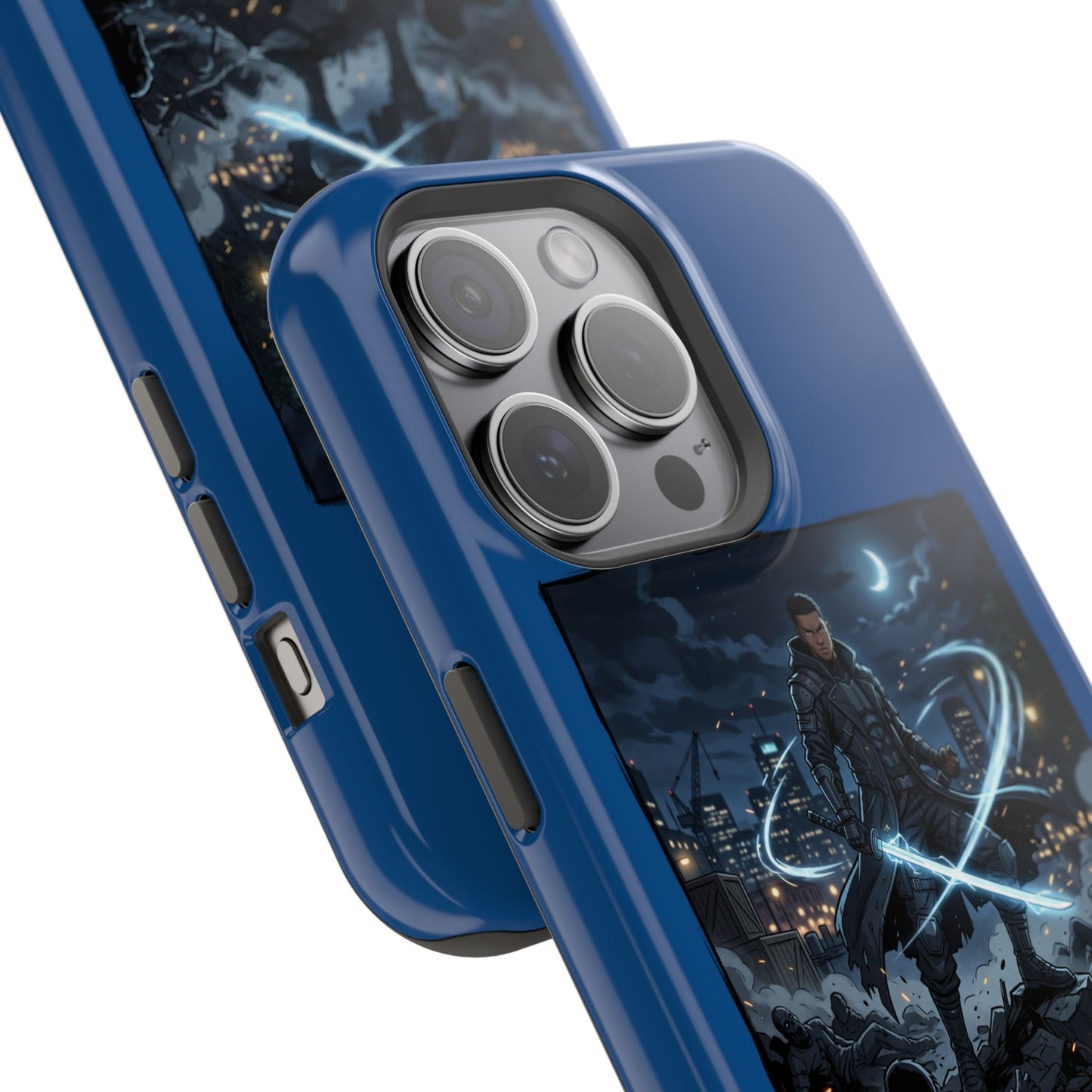 Magnetic Impact-Resistant Phone Case — Night Warrior Sci‑Fi Design
