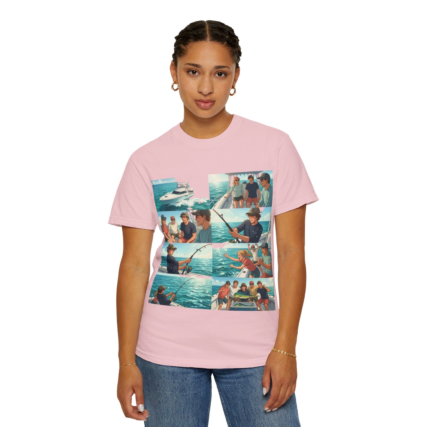 Deep Sea Energy (Friends Fishing Edition) Fishing Trip Photo Collage T-Shirt