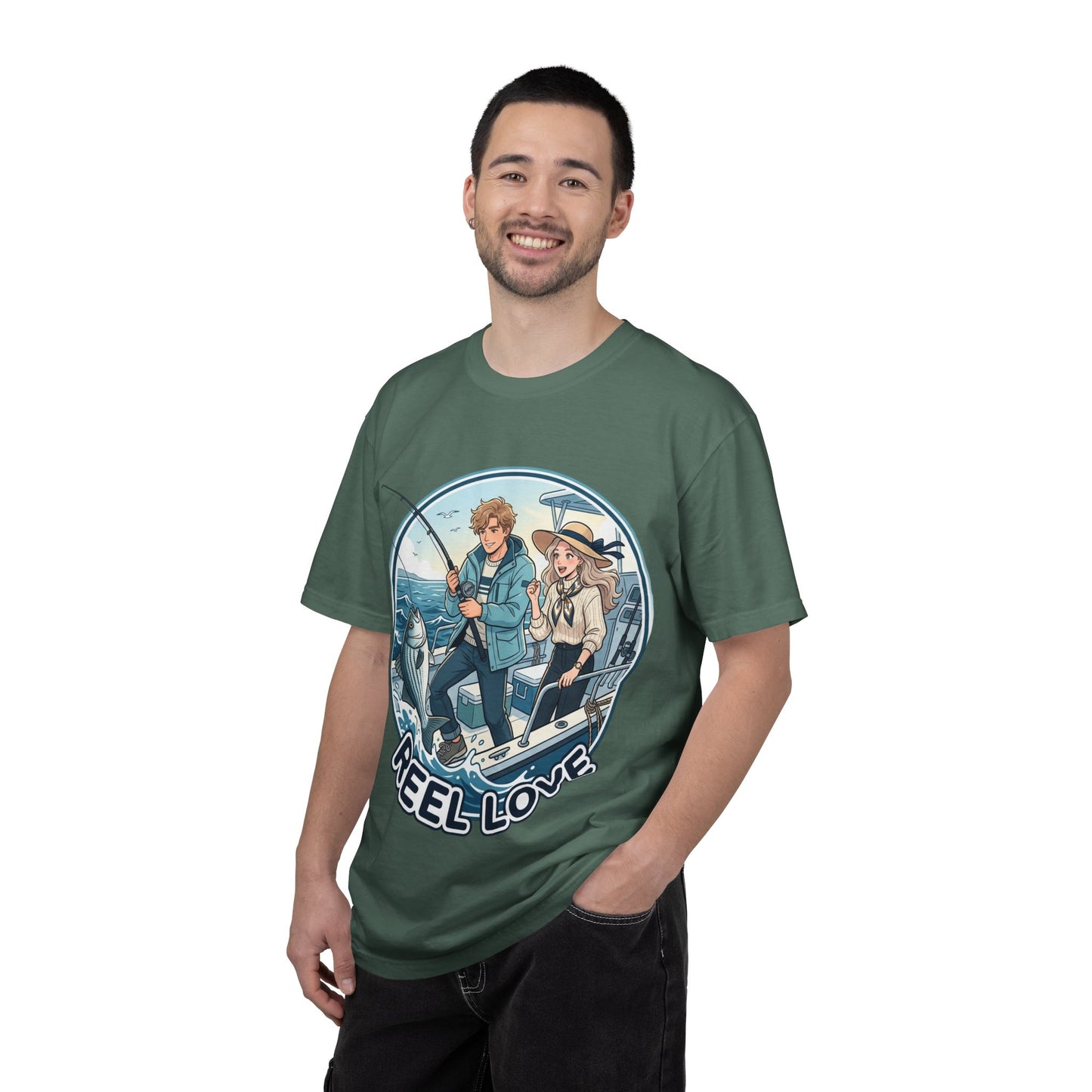 Reel Love Fishing T-Shirt — Cute Couple Anglers Graphic Tee
