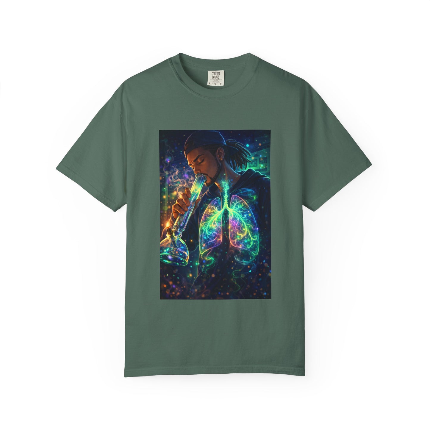 Cosmic Lungs T-Shirt — Neon Anatomical Art Tee