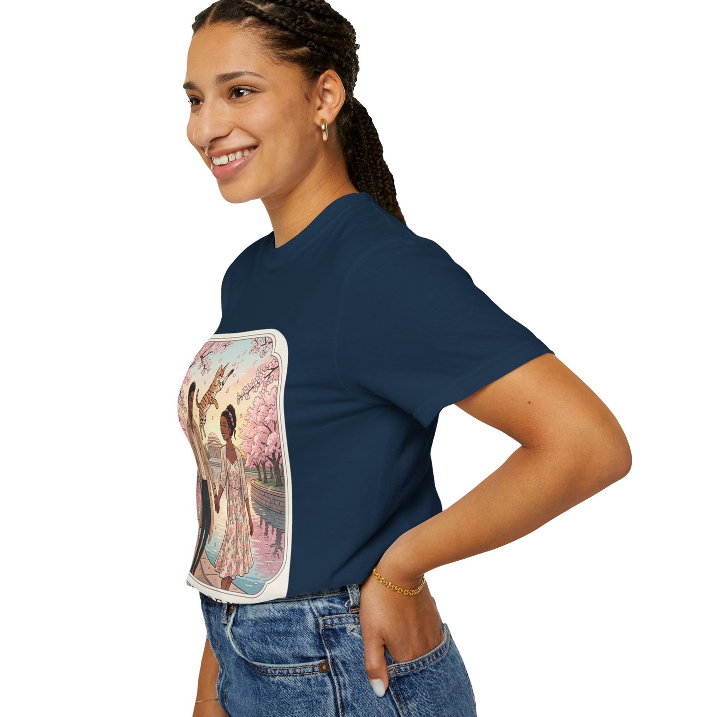 Spring of Us T-Shirt — Romantic Cherry Blossom Couple Graphic Tee