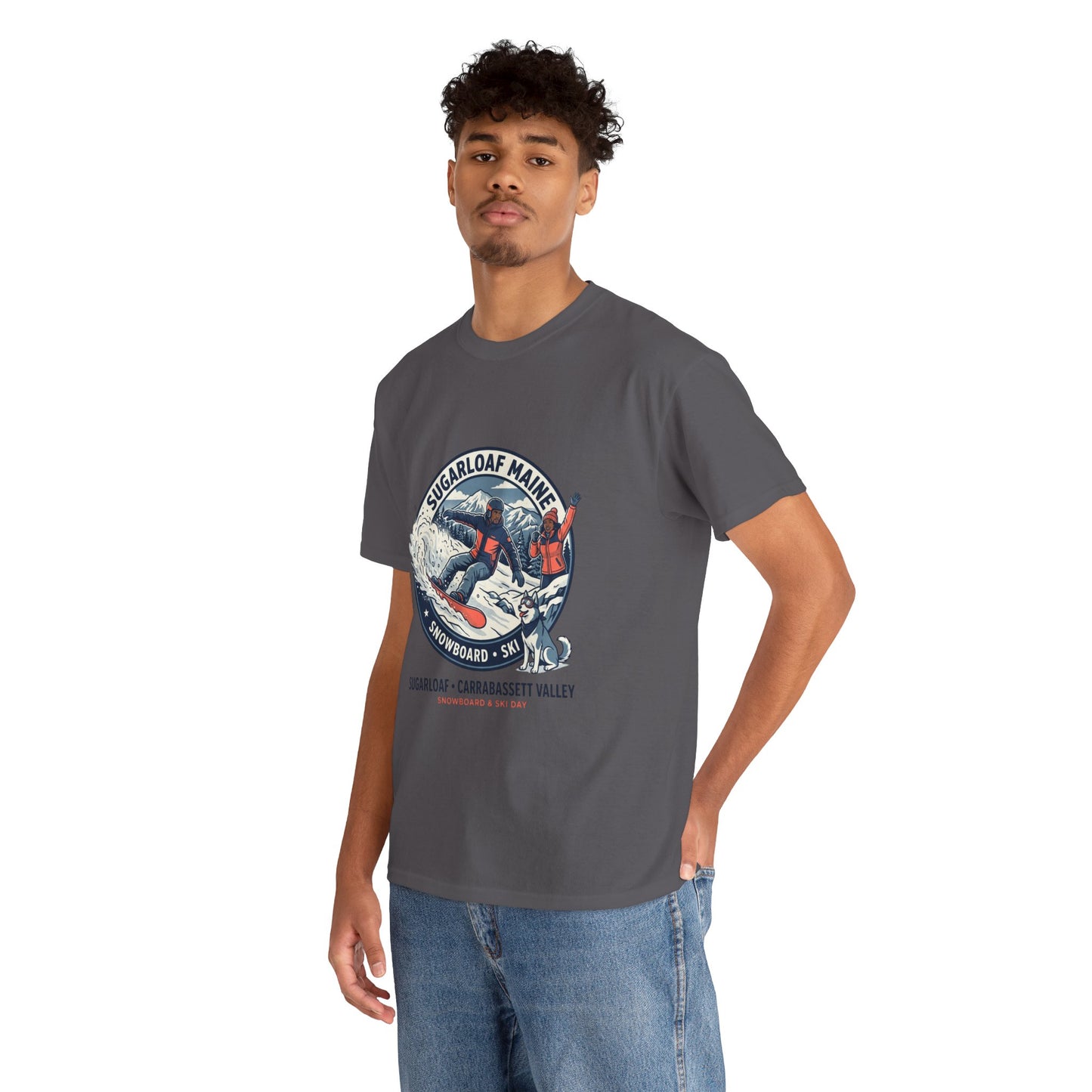 Sugarloaf Maine Snowboard & Ski T‑Shirt — Sugarloaf‑Carrabassett Valley Retro Graphic Tee