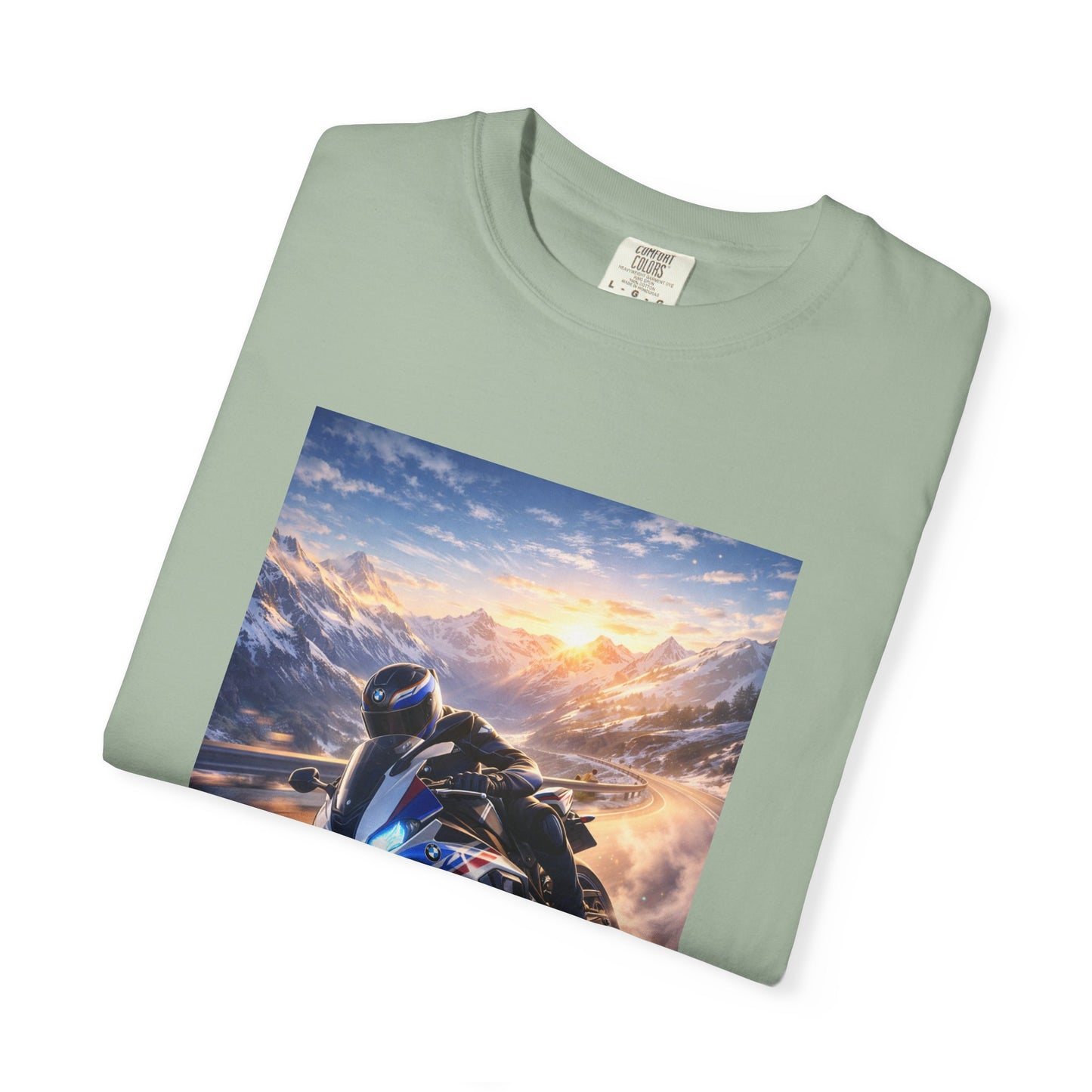 BMW S1000RR ALPINE GHOST RIDE - T‑Shirt — Sportbike Skyline Graphic Tee