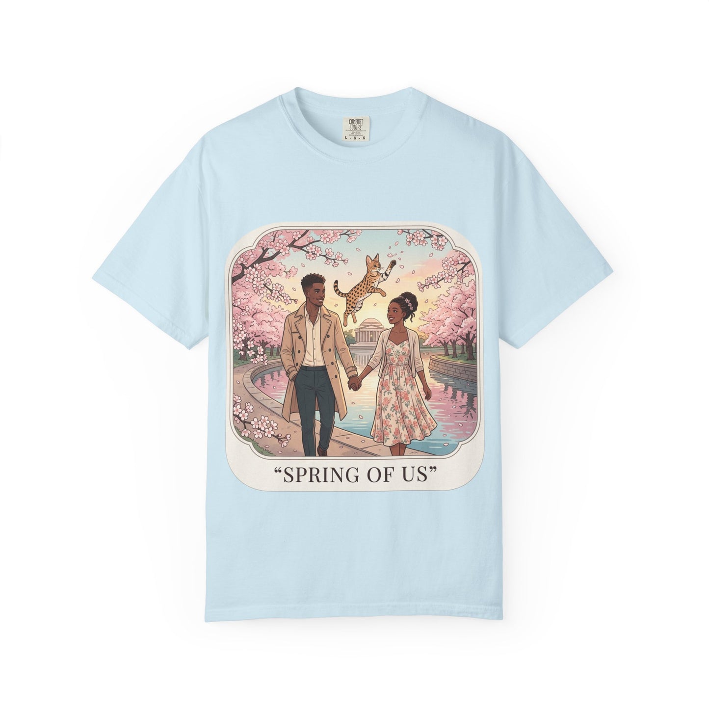Spring of Us T-Shirt — Romantic Cherry Blossom Couple Graphic Tee
