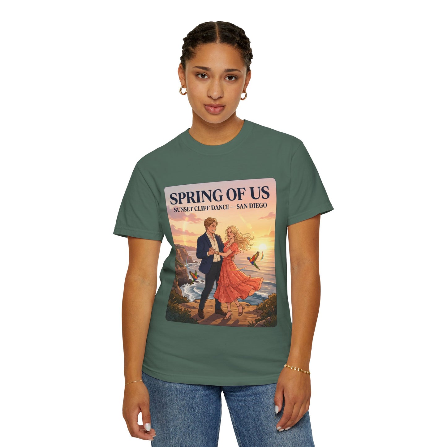 Spring of Us T‑Shirt — Sunset Cliff Dance San Diego Vintage Romance Tee