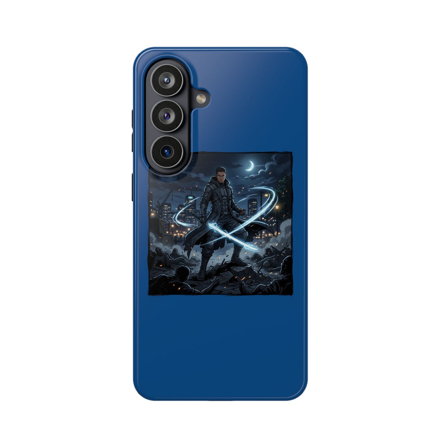 Magnetic Impact-Resistant Phone Case — Night Warrior Sci‑Fi Design