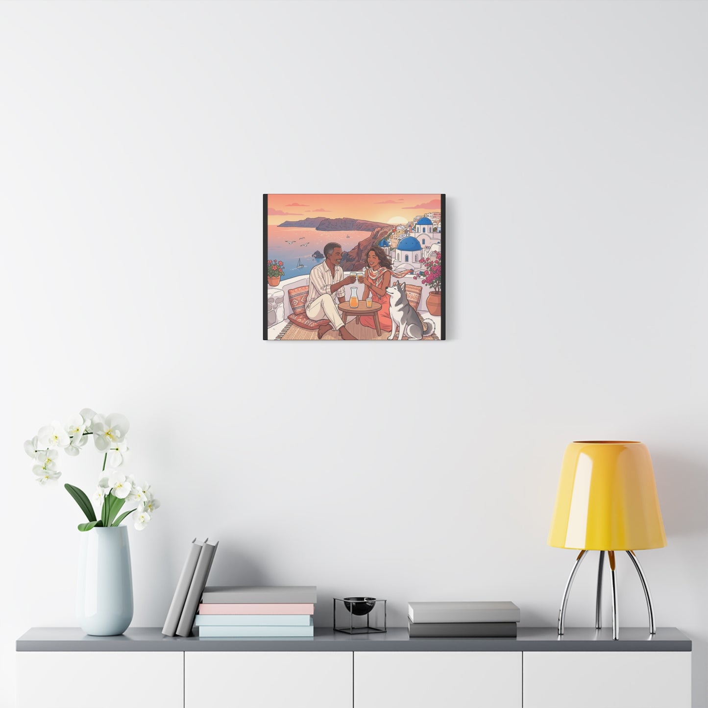 Santorini, Greece – “Sunset Serenade - Matte Canvas, Stretched, 1.25"