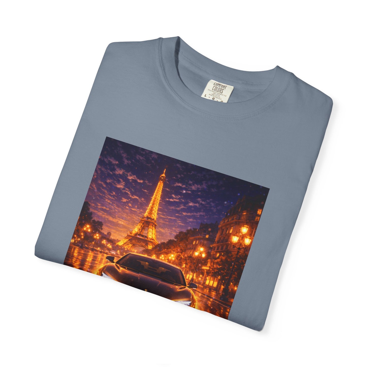 Paris Night Drive T-Shirt — Eiffel Tower Car Scene