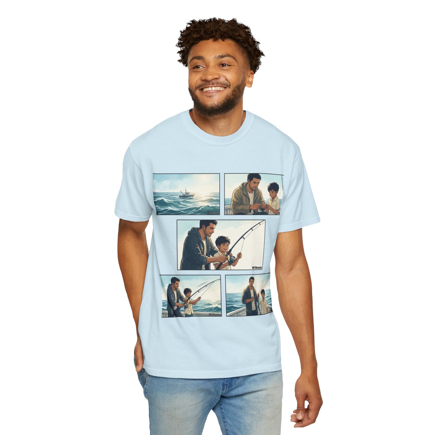 MORNING TIDES” (FATHER & SON EDITION) T-Shirt — Dad & Son Beach Fishing Graphic Tee
