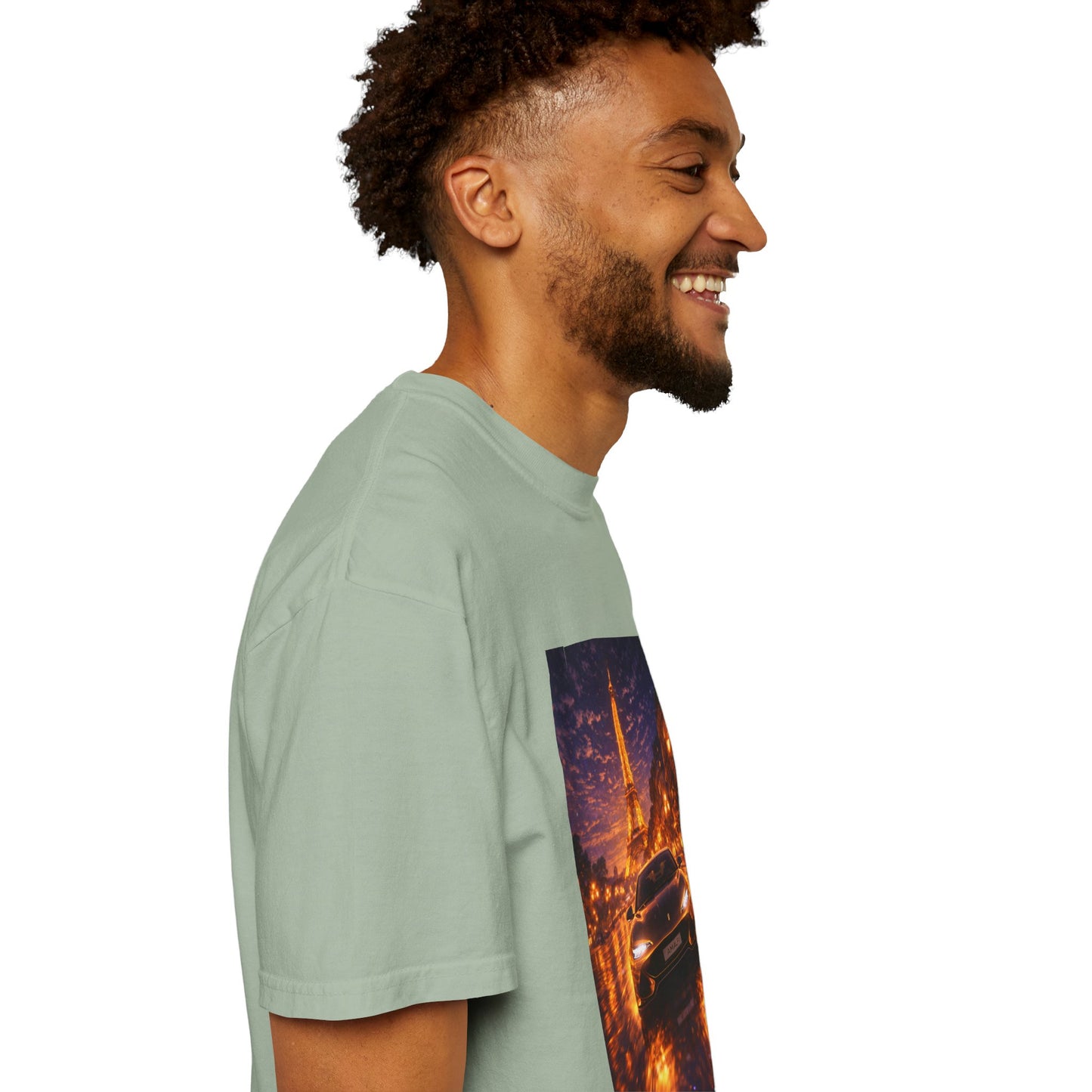 Paris Night Drive T-Shirt — Eiffel Tower Car Scene