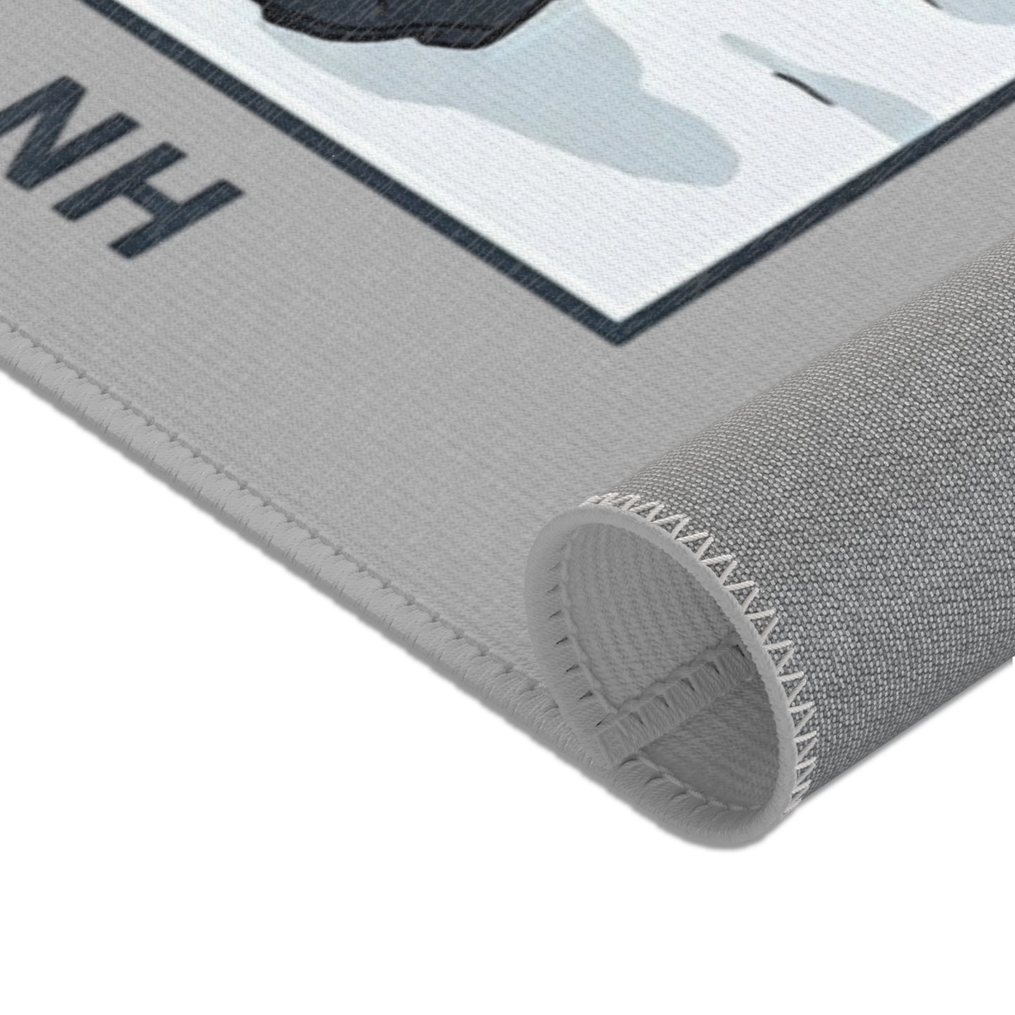 Franconia Notch Scenic Winter Area Rug — Couple & Husky Mountain Print