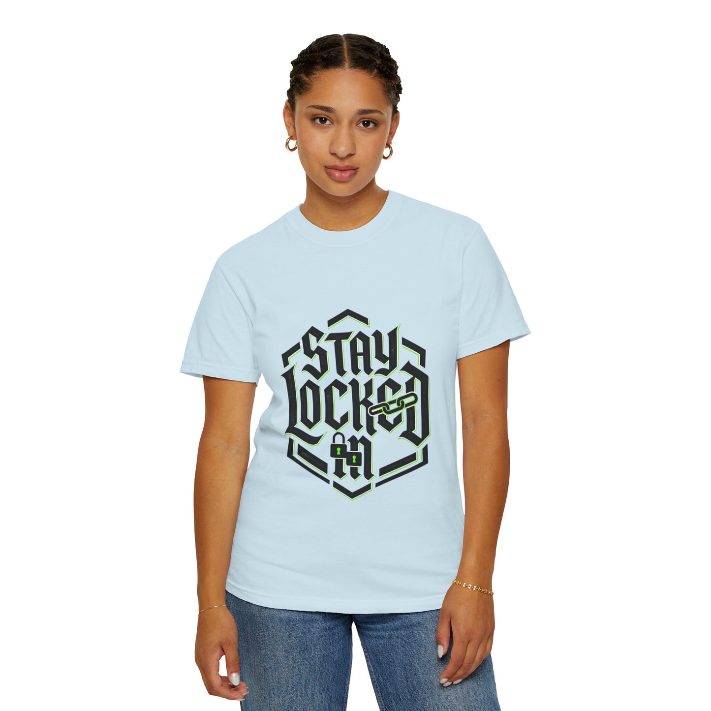 Stay Locked T-Shirt — Hexagonal Streetwear Graphic Tee