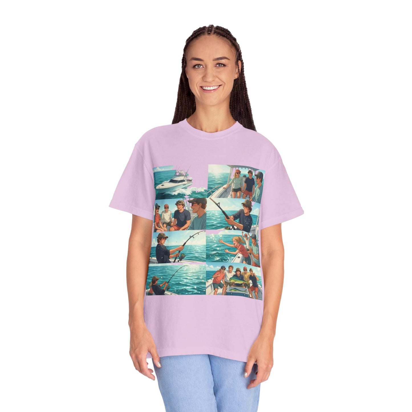 Deep Sea Energy (Friends Fishing Edition) Fishing Trip Photo Collage T-Shirt