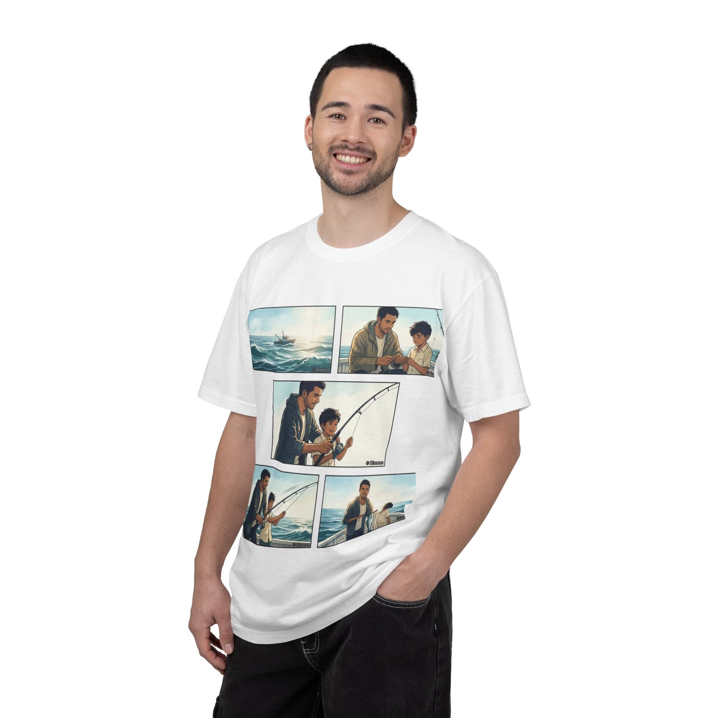 MORNING TIDES” (FATHER & SON EDITION) T-Shirt — Dad & Son Beach Fishing Graphic Tee