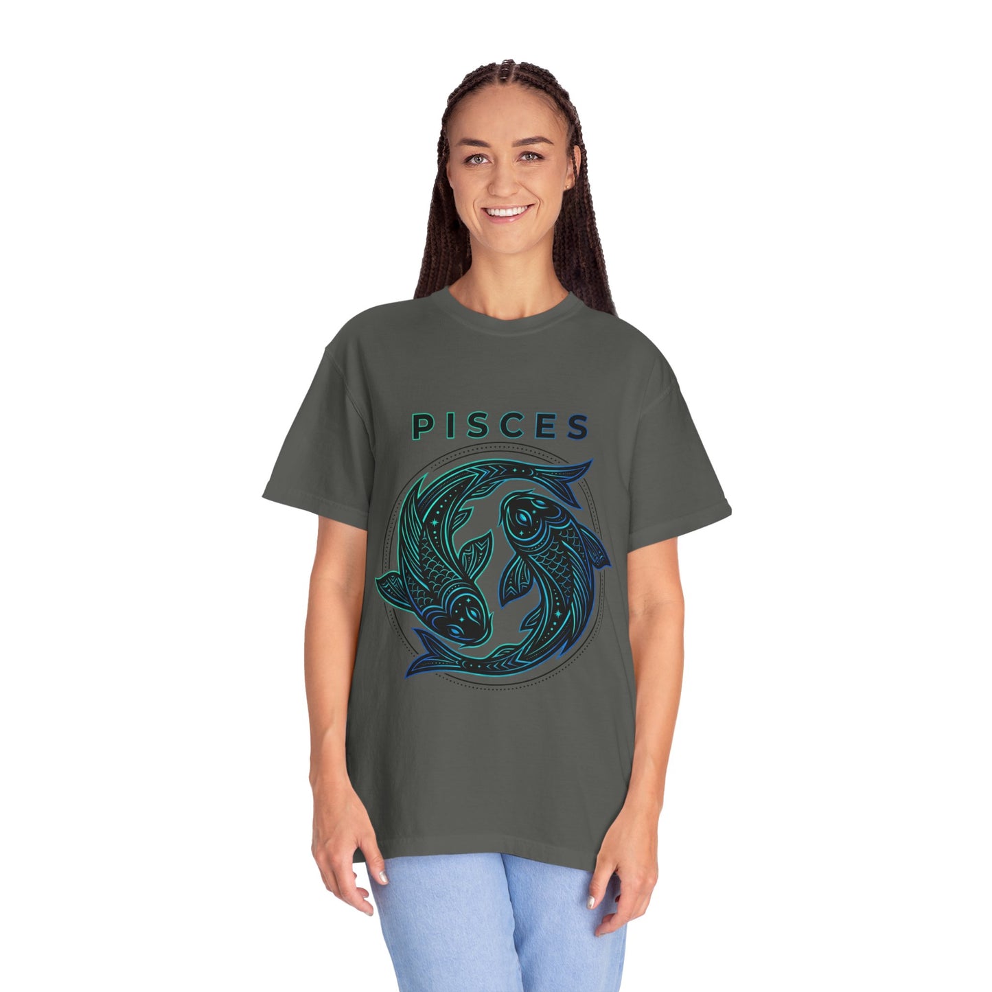 Pisces Zodiac T-Shirt — Artistic Twin Fish Astrology Tee