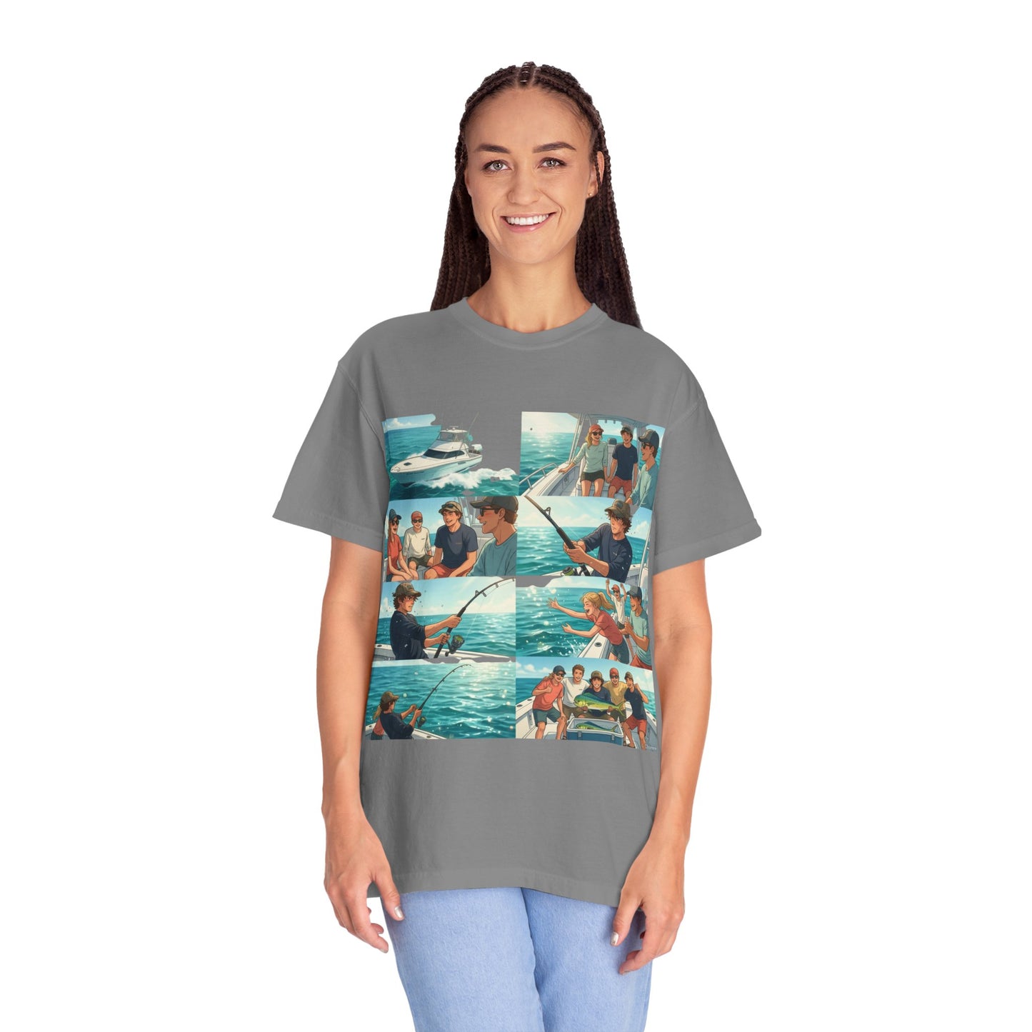 Deep Sea Energy (Friends Fishing Edition) Fishing Trip Photo Collage T-Shirt