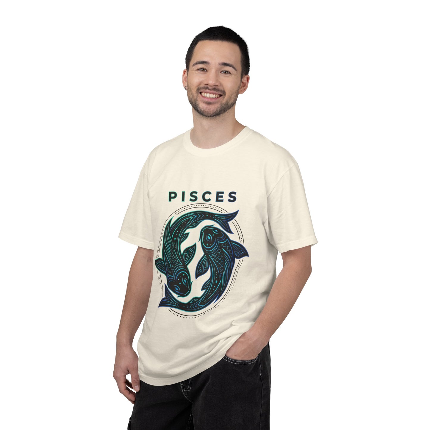 Pisces Zodiac T-Shirt — Artistic Twin Fish Astrology Tee
