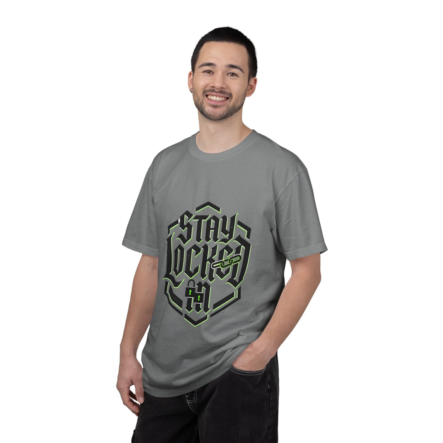 Stay Locked T-Shirt — Hexagonal Streetwear Graphic Tee