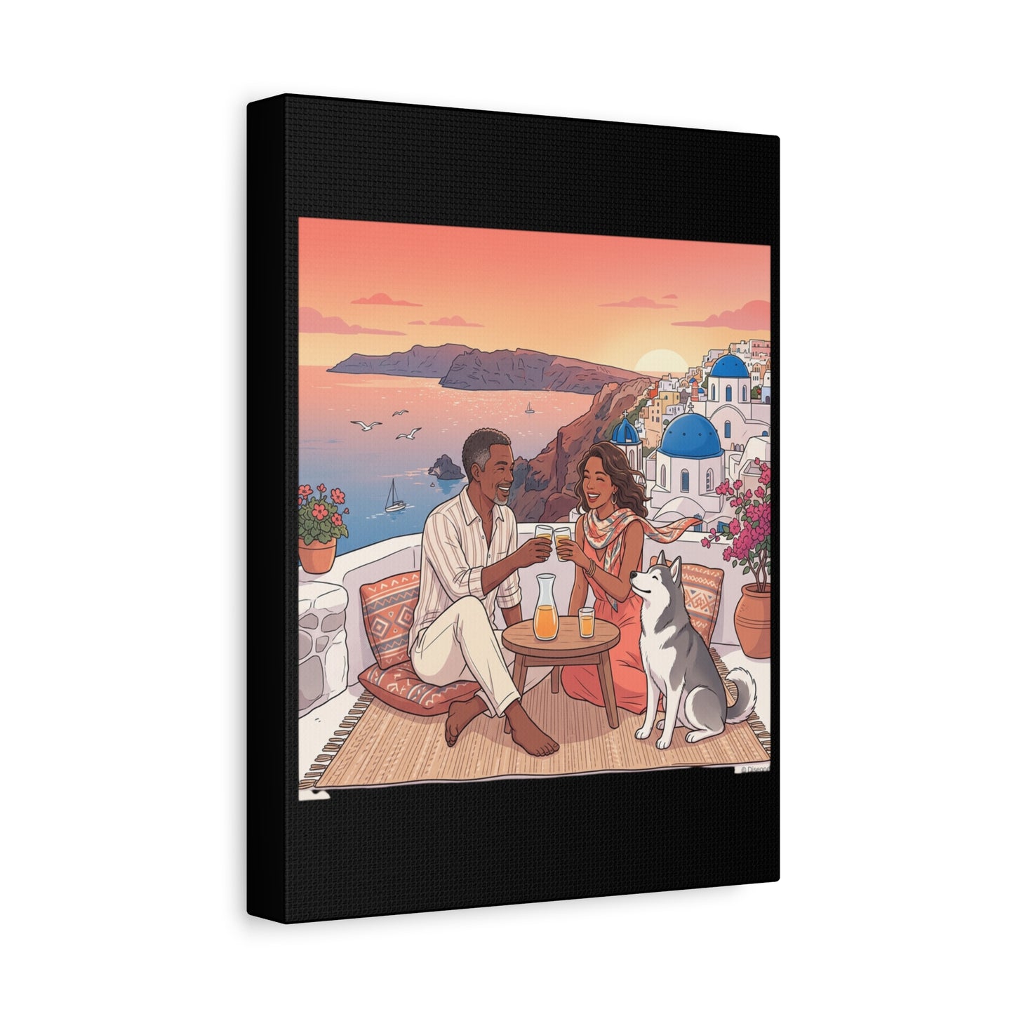Santorini, Greece – “Sunset Serenade - Matte Canvas, Stretched, 1.25"