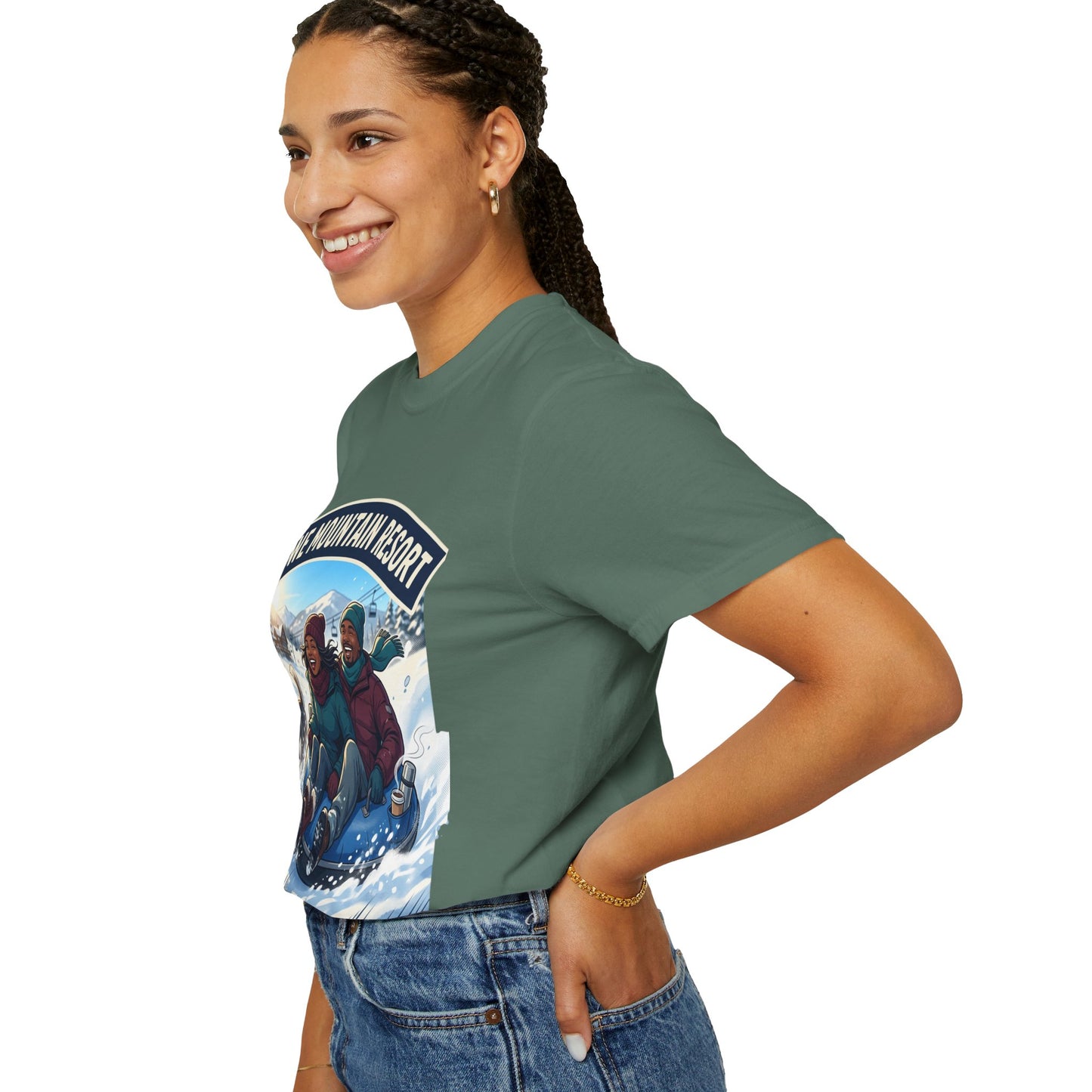 Stowe Mountain Resort Snow Tubing T-Shirt — "Vermont Joy" Winter Apparel