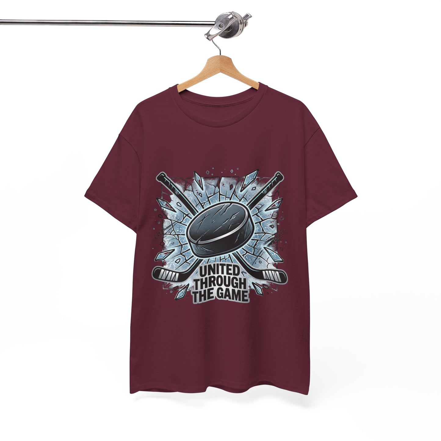 Hockey T-Shirt — "United Through the Game" Graphic Tee
