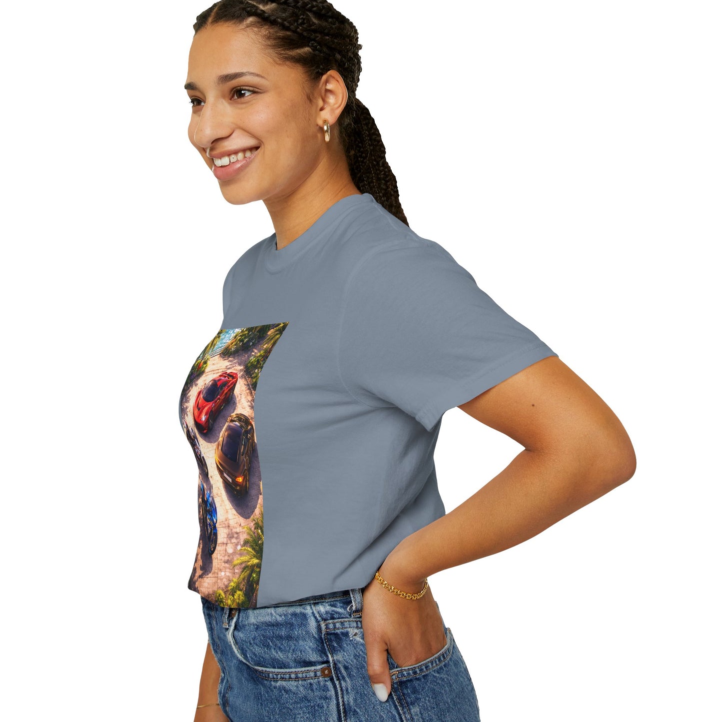 MULTI-VEHICLE - T-Shirt — Tropical Sports Cars & Motorbikes Print