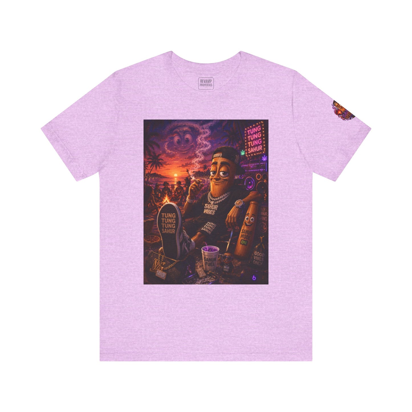 Tung Tung Tung Sahur Laid-Back Nightlife Graphic Tee — "Things Take Time" Urban Cartoon Design